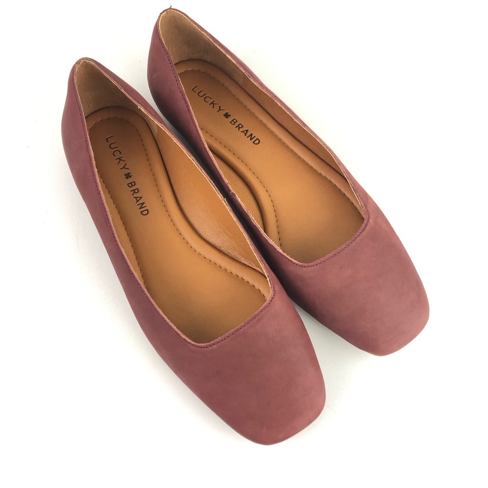 Like New Lucky Brand Dornet Square Toe Flats Mauve Size 7